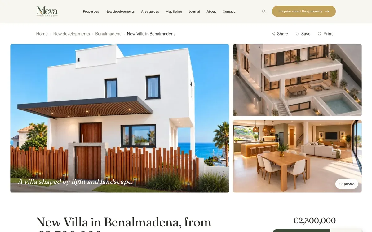 Ficha de promoción New Villa in Benalmadena en Meva Estates