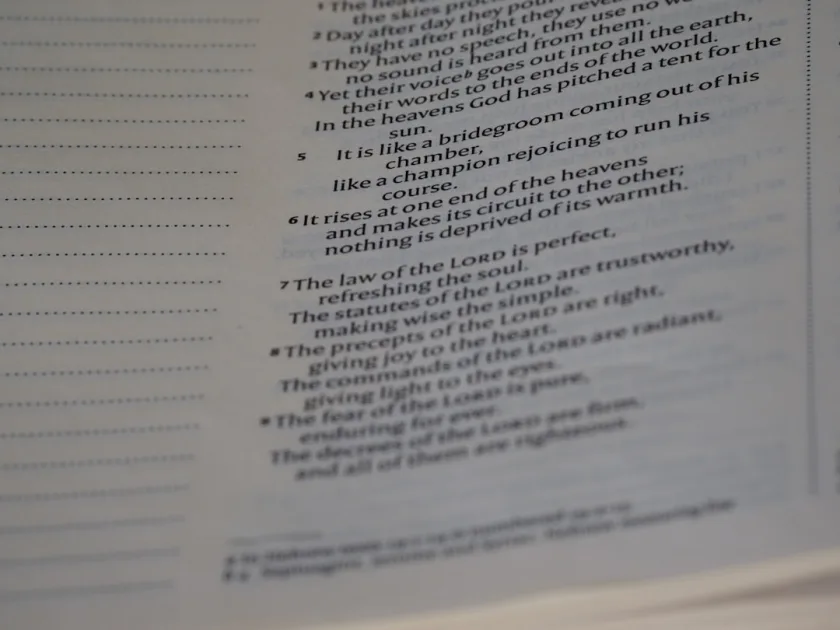 a close up of a text on a book