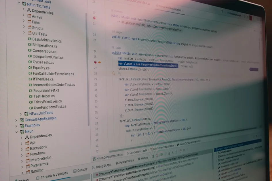 Computer screen showing lines of code.